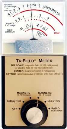 Trifield meter for measuring EMF radiation